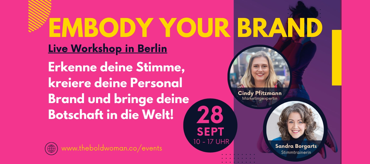 Beitragsbild: Workshop EMBODY YOUR BRAND am 28.09.2024